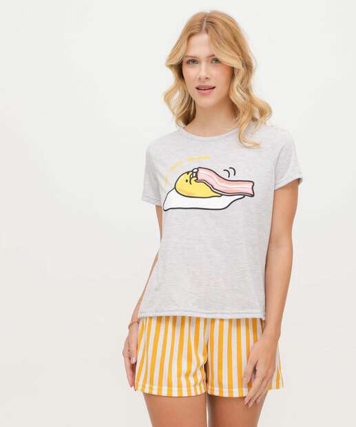 Pijama Feminino Estampado Manga Curta Marisa