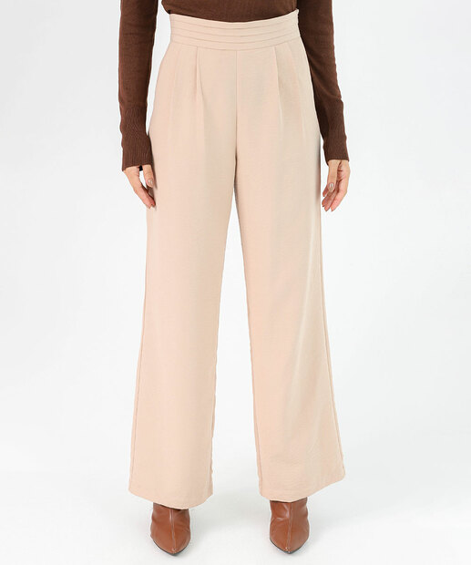 Calça Feminina Pantalona Marisa Bege