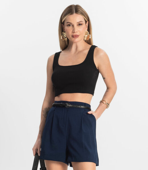 Top Básico Feminino em Ribana Rovitex Preto