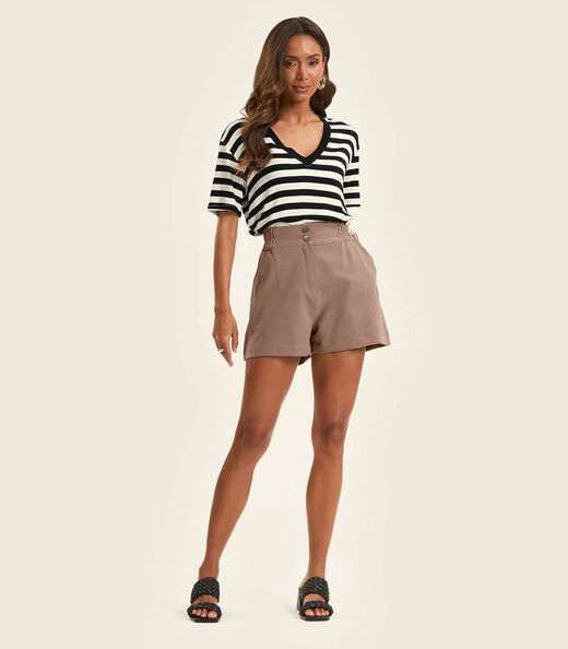 Blusa Feminina em Ribana de Viscose Rovitex Preto