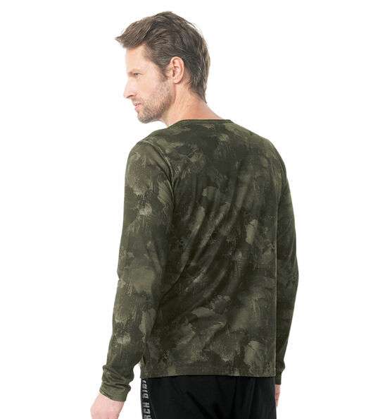 Camiseta Manga Longa Meia Malha Diametro Verde