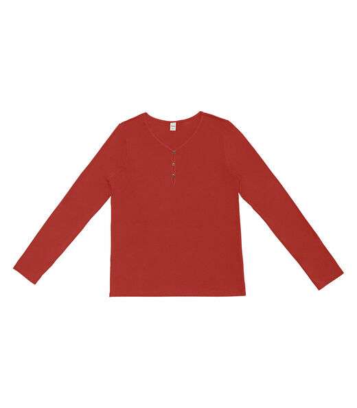 Image_Blusa Feminina Com Botões Manga Longa Rovitex Laranja