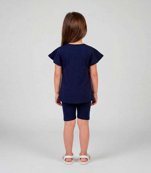 Conjunto Infantil Feminino Blusa E Ciclista Select Azul