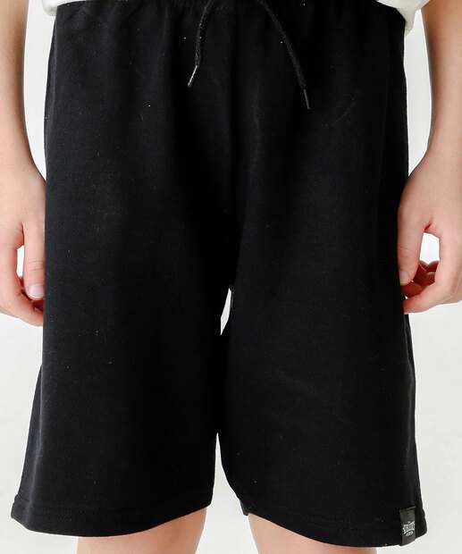 Bermuda Juvenil Moletinho Preto MR Tam 10 a 16