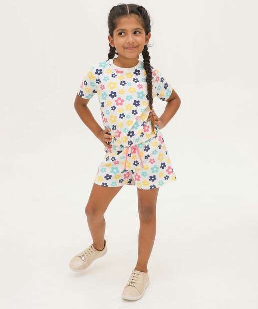 Short Infantil Textura Estampado Marisa Tam 4 a 10