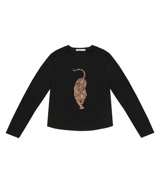 Blusa Manga Longa com Bordado Endless Preto