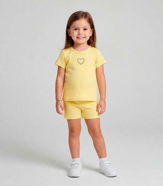Image_Conjunto Infantil Feminino Blusa e Short Select Amarelo