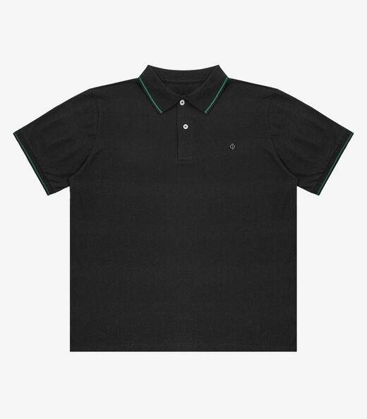 Polo Piquet Masculina Diametro Preto