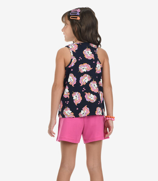 Conjunto Regata com Shorts Menina Rovi Kids Azul