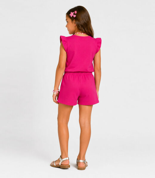 Conjunto Feminino Infantil Blusa E Short Select Rosa