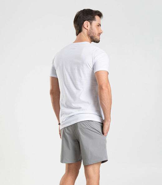 Bermuda Masculina De Microfibra Sarjada Long Bong Cinza