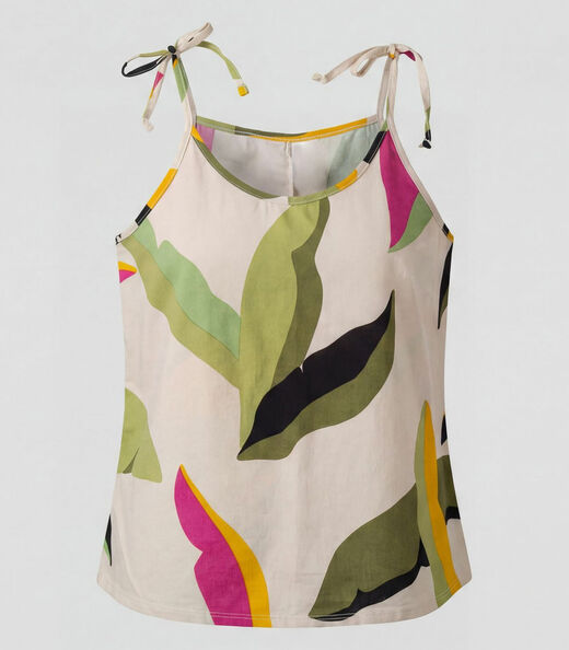 Blusa De Alça De Laço Infinita Cor Baunilha