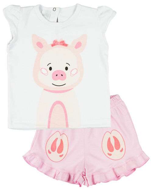 Image_Pijama Curto Menina Infantil 10 Meses a 4 Anos Cotton Fino Verão Manga Curta Bic