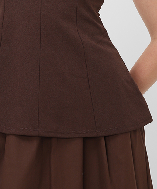 Blusa Frente Única Feminina Peplum Marisa Marrom