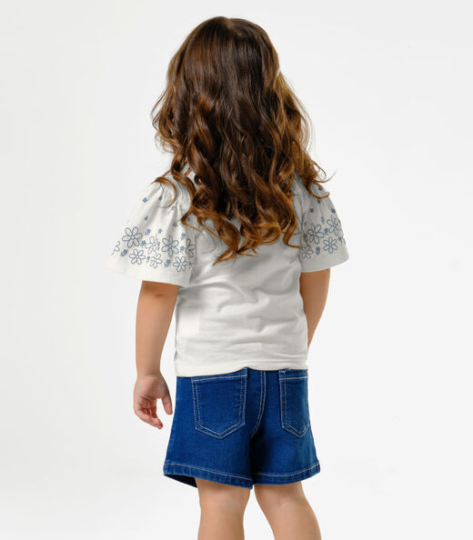 Conjunto Infantil Blusa Com Shorts Trick Nick Bege