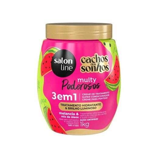 Creme Para Tratamento Salon Line 1Kg Cachos Do Sonhos Melância 3 Em 1