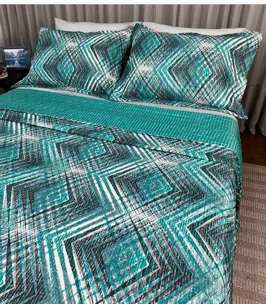 Image_Cobreleito Casal Estampado Dupla Face Lepper Verde