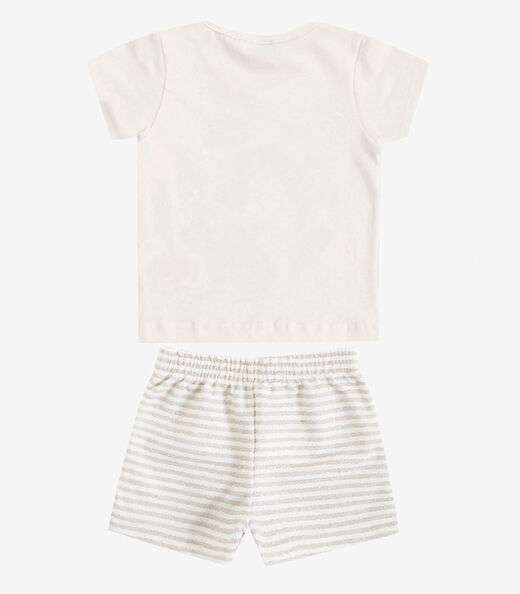 Conjunto Infantil Curto Verão Menina Select Bege