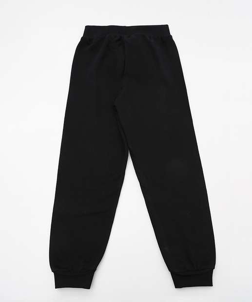 Calça Infantil Jogger Moletom Marisa Tam 4 a 10 Preto