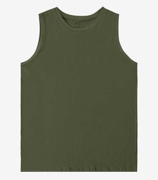 Regata Masculina Básica Meia Malha Diametro Verde