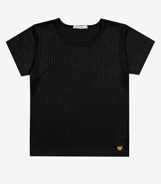 Blusa Infantil Feminina Canelada Trick Nick Preto
