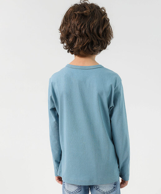 Camiseta Infantil Estampa Game Marisa Tam 4 a 10 Azul