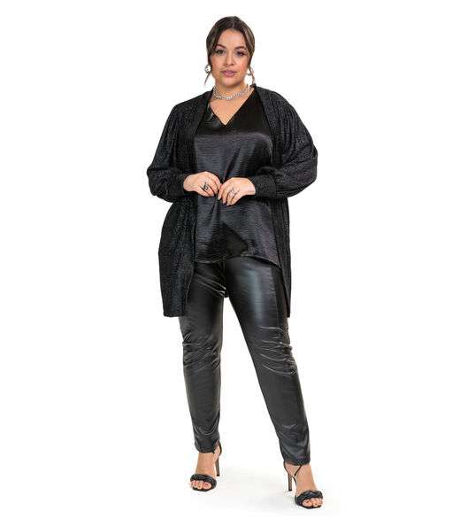 Cardigan Tricot Shine Secret Glam Preto