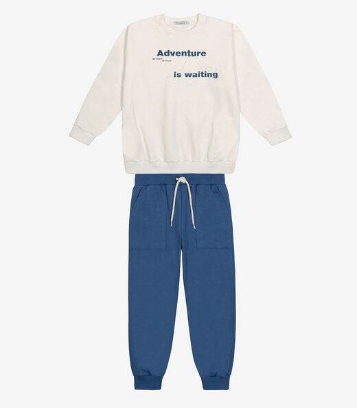 Conjunto Blusão Com Calça Masculino Trick Nick Bege
