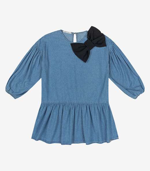 Vestido Infantil Light Denim Trick Nick Azul