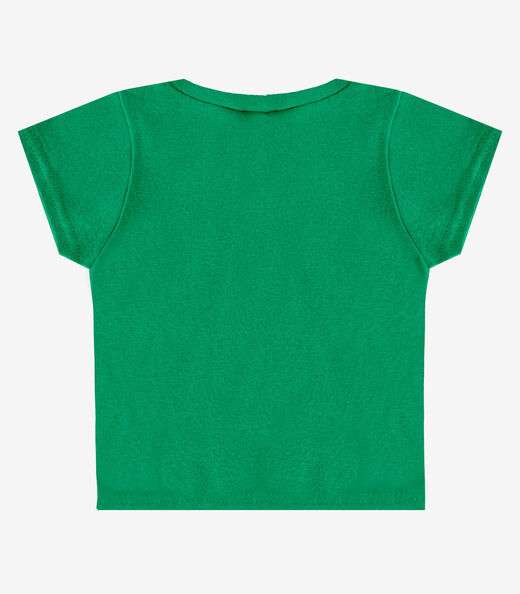 Blusa Básica Infantil Manga Curta Lisa Soletex Verde
