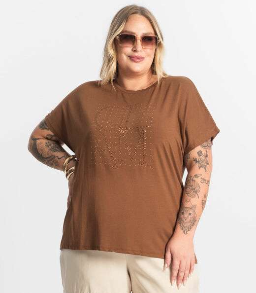 Blusa Feminina Manga Morcego Secret Glam Marrom