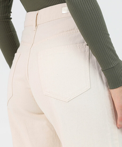 Calça Feminina Sarja Wide Leg Marisa Bege