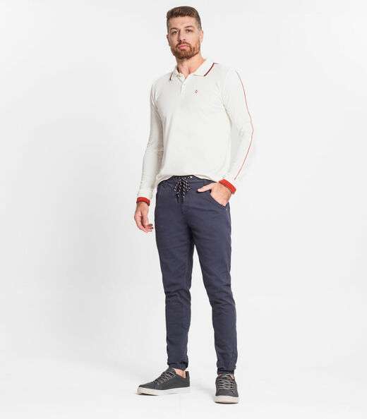 Calça Com Bolso Masculina Em Sarja Diametro Cinza