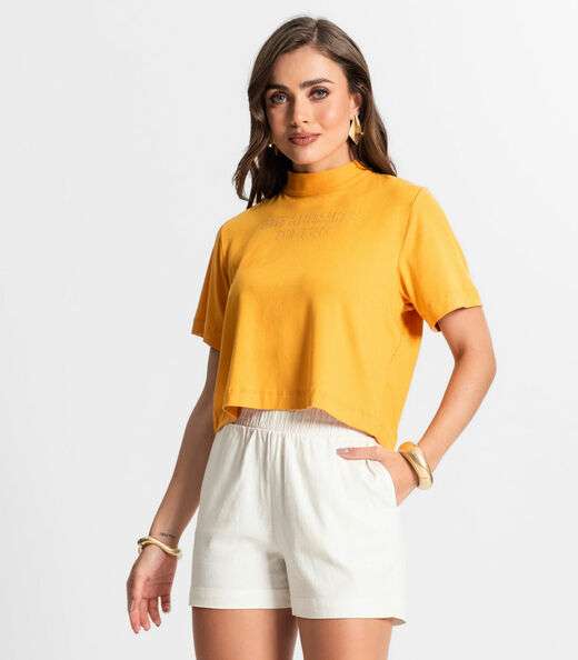 Image_Blusa Feminina Com Gola Alta Endless Amarelo