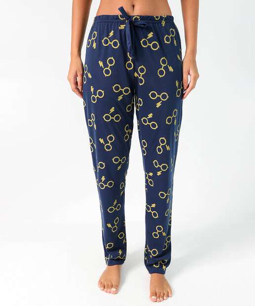 Calça Pijama Feminino Avulso Harry Potter Marisa Azul