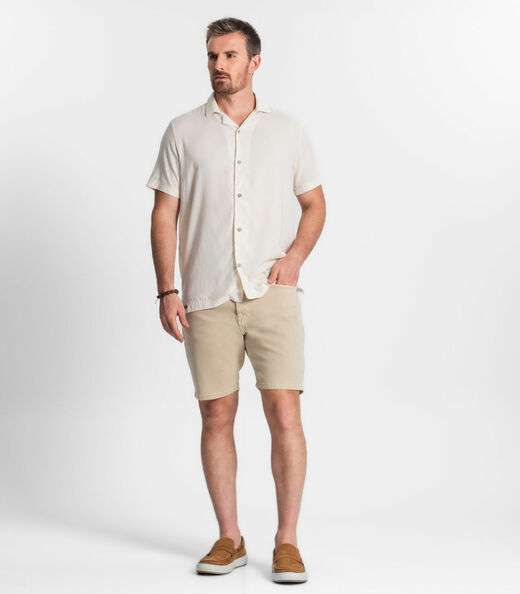 Camisa Em Viscolinho Masculina Diametro Bege