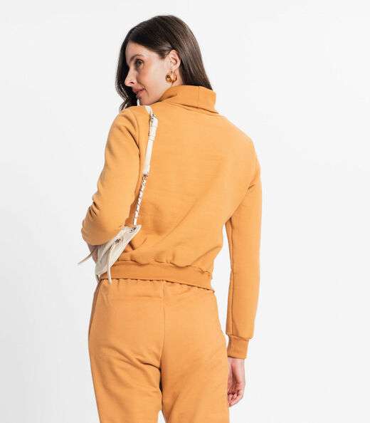 Blusão Feminino Em Moletom Rovitex Marrom