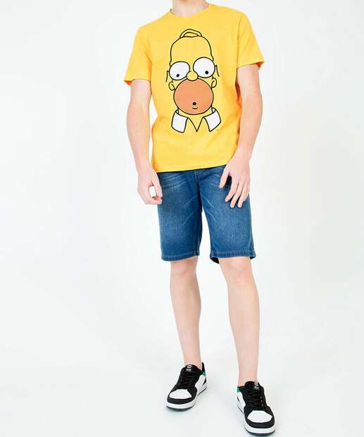 Camiseta Masculina Estampa Homer Manga Curta Simpsons