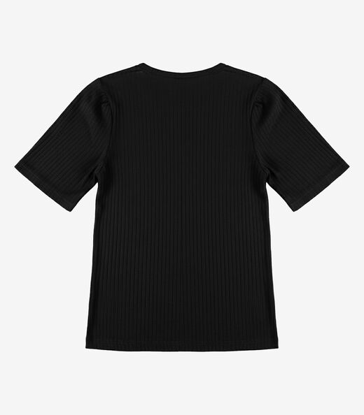 Blusa Feminina Ribana Canelada Infinita Cor Preto