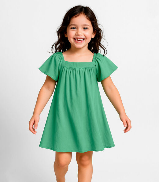 Image_Vestido Infantil em Viscose Infinita Cor Verde