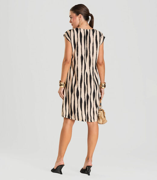 Vestido Feminino em Tecido Infinita Cor Bege