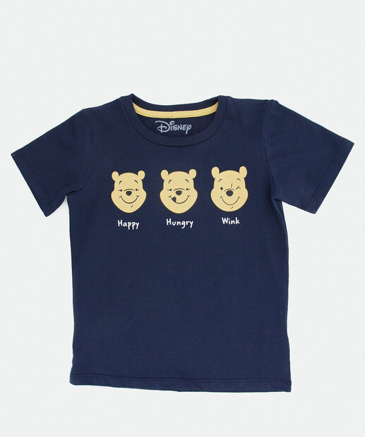 Conjunto Infantil Manga Curta Pooh Disney Tam 1 a 4  