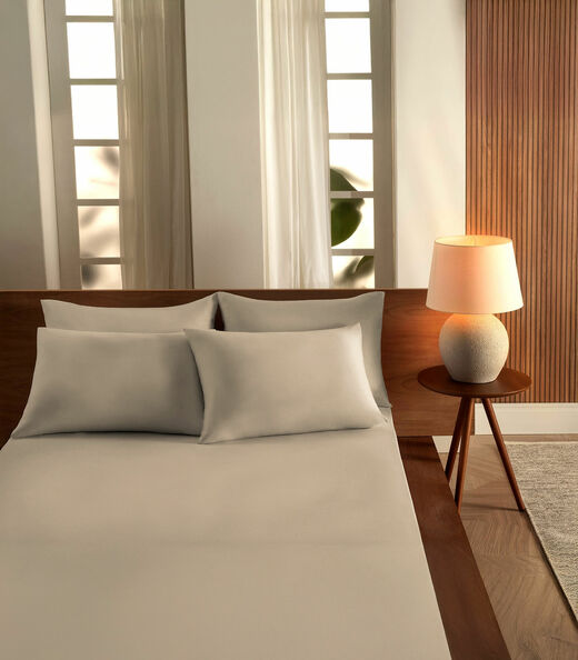 Image_Jogo De Cama Queen Malha 3 Peças Liso Vivaldi Bege