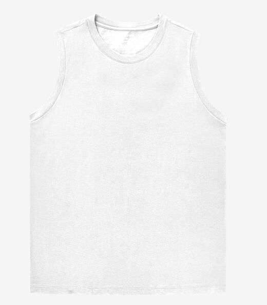 Regata Masculina Básica Meia Malha Diametro Branco