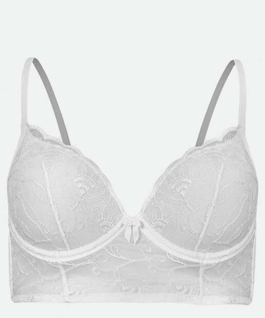 Sutiã Bra Top Tule Bordado Com Bojo Marisa