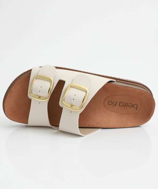 Rasteirinha Feminina Birken Fivelas Beira Rio Branco