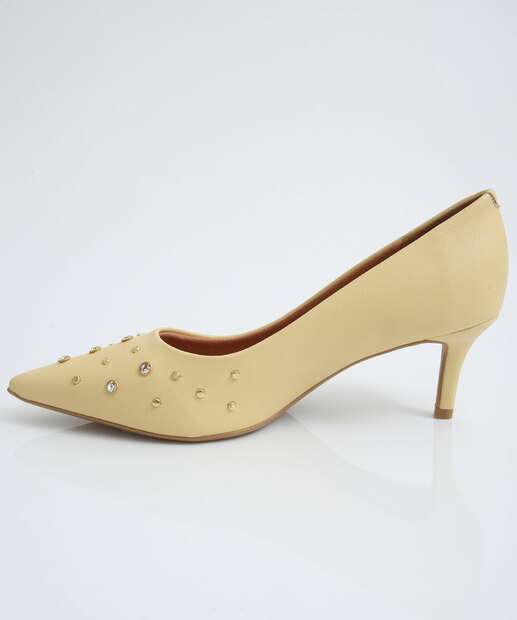 Scarpin Feminino Strass Bico Fino Salto Fino Vizzano