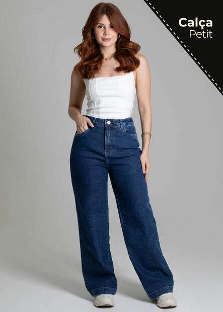 Calça Jeans Sawary Wide Leg Petit - 278050