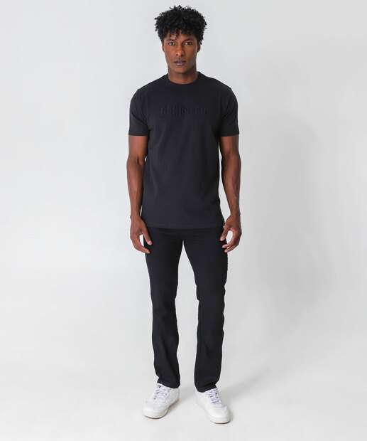 Camiseta Masculina Estampa Frontal Gangster Preto