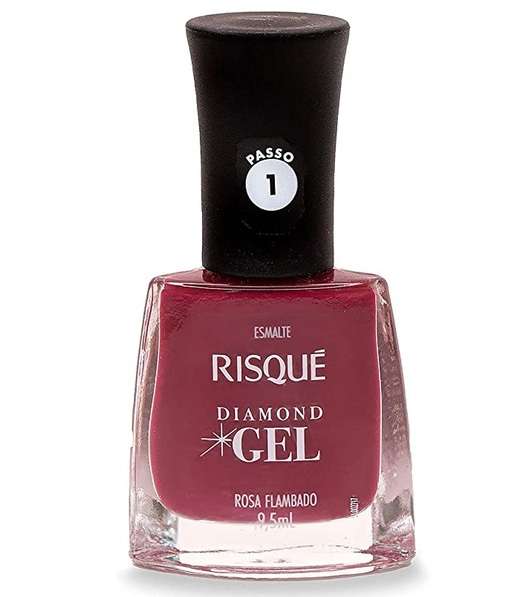 Image_Esmalte Risque Diamond Gel Rosa Flambado